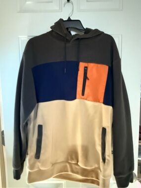 Original Deluxe Men's Colorblock Hoodie in Gray, Navy, Orange, Beige
